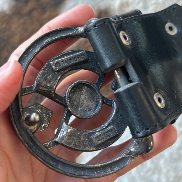 Italmoda leather belt size 90cm Real leather Inside of the metal part is elephan main image 2